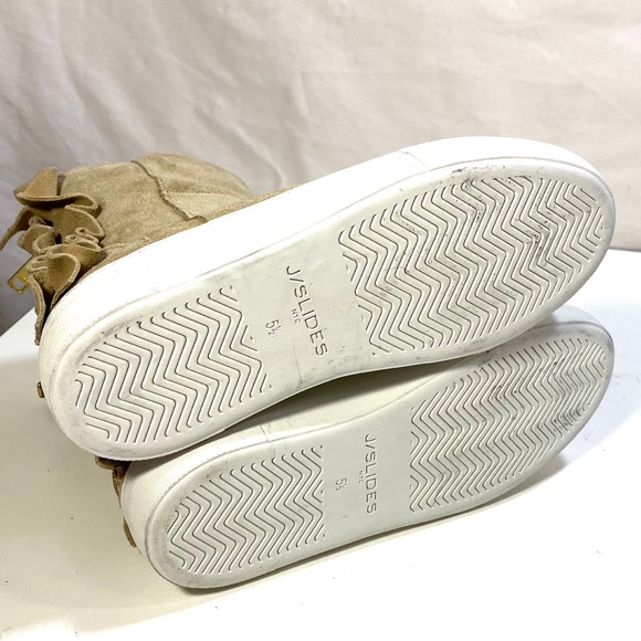 J Slides Ruffle Suede Ankle Boot Bootie - Picture 7 of 7